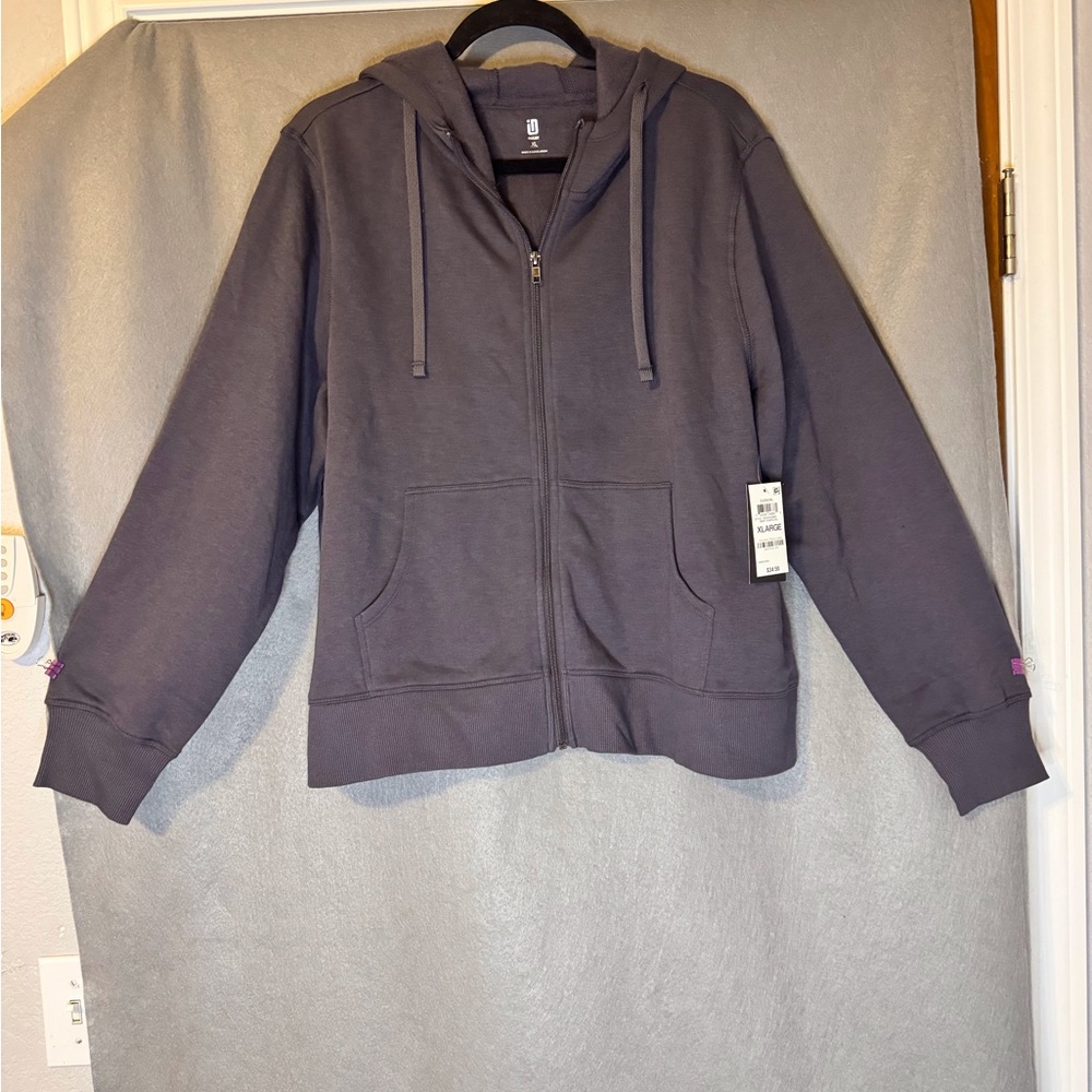 Ideology Gray Zip-Up Hoodie. NWT